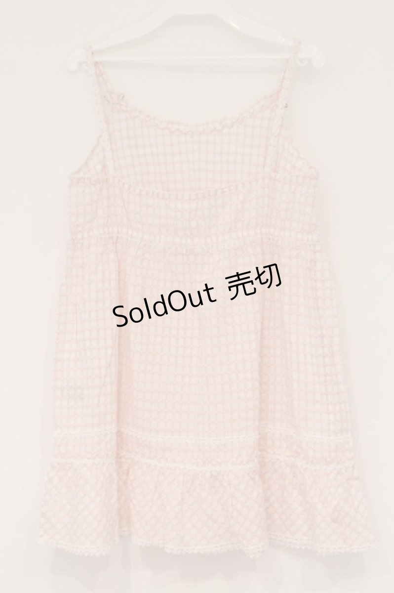 画像4: PINK HOUSE / ドビードットチェックキャミソール  ピンク O-26-04-16-045-LO-TO-IG-OS (4)