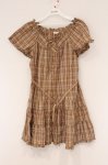 画像1: PINK HOUSE / チェックパフワンピース  ブラウン O-26-04-16-046-LO-OP-IG-OS (1)