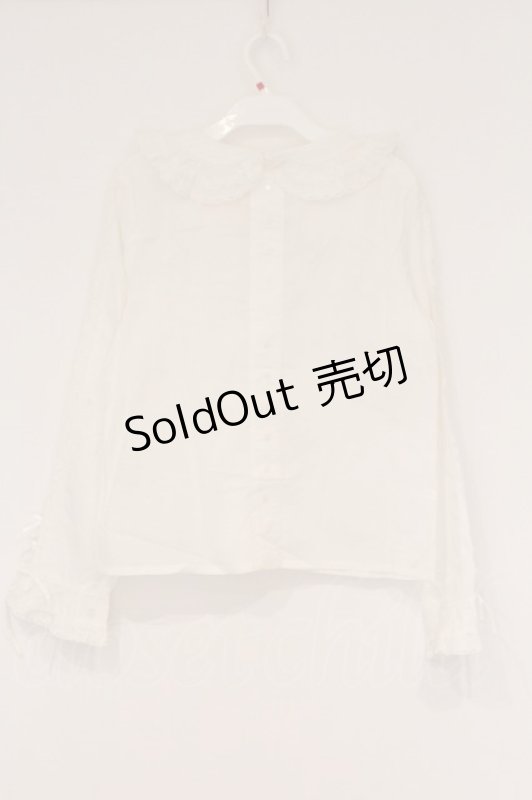 画像4: PINK HOUSE / ローズ透かしレースタックブラウス  シロ O-26-04-16-051-LO-BL-IG-OS (4)