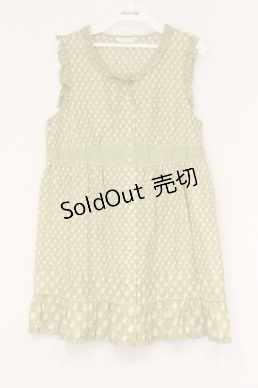 画像1: PINK HOUSE / うさぎ総柄ノースリーブチュニック  グリーン O-26-04-16-054-LO-BL-IG-OS (1)