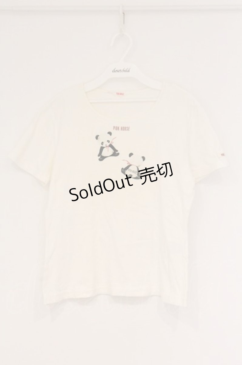 画像1: PINK HOUSE / パンダプリントTシャツ  シロ O-26-04-16-062-LO-TS-IG-OS (1)