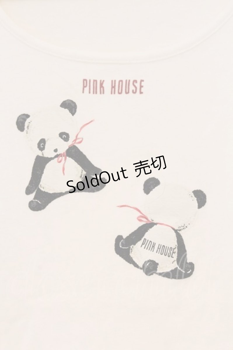 画像2: PINK HOUSE / パンダプリントTシャツ  シロ O-26-04-16-062-LO-TS-IG-OS (2)