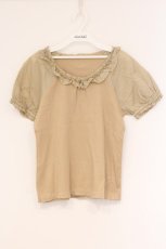 画像1: PINK HOUSE / ローンパフスリーブTシャツ L ベージュ O-26-04-16-067-LO-TS-IG-OS (1)