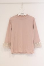 画像1: axes femme / レース重ねデザイン袖プルオーバー F ピンク O-26-04-16-008-AX-TO-OW-OS (1)