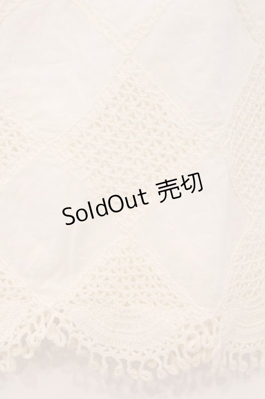 画像3: PINK HOUSE / ダイヤレースパッチワークブラウス  シロ O-26-04-16-074-LO-BL-IG-OS (3)