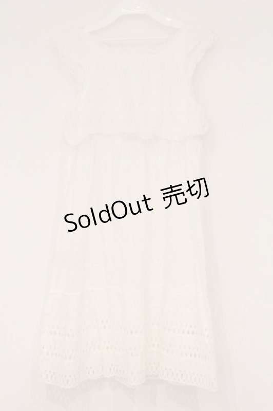 画像4: PINK HOUSE / ニットまるモチーフノースリーブチュニックブラウス  シロ O-26-04-16-077-LO-BL-IG-OS (4)