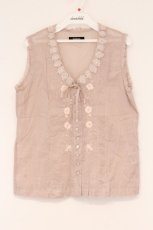 画像1: INGEBORG / 花モチーフ刺繍ノースリーブブラウス  ピンク O-26-04-16-080-LO-BL-IG-OS (1)