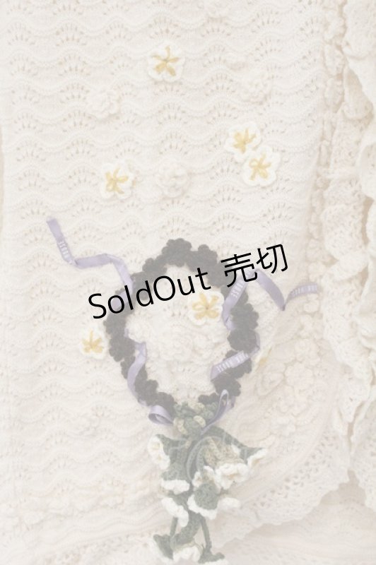 画像2: PINK HOUSE / リースモチーフカーディガン  オフ O-26-04-16-083-LO-TO-IG-OS (2)