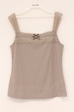 画像1: INGEBORG / レース配色サテンリボンキャミソール 11 モカ O-26-04-16-085-LO-TO-IG-OS (1)