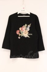 画像1: PINK HOUSE / ローズプリントカットソー  クロ O-26-04-16-086-LO-TO-IG-OS (1)