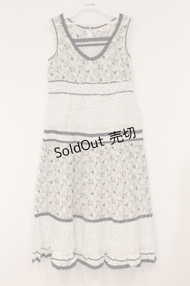 画像1: PINK HOUSE / ドットフロッキー刺繍ティアードワンピース  シロ O-26-04-16-090-LO-OP-IG-OS (1)