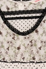 画像2: PINK HOUSE / ドットフロッキー刺繍ティアードワンピース  シロ O-26-04-16-090-LO-OP-IG-OS (2)