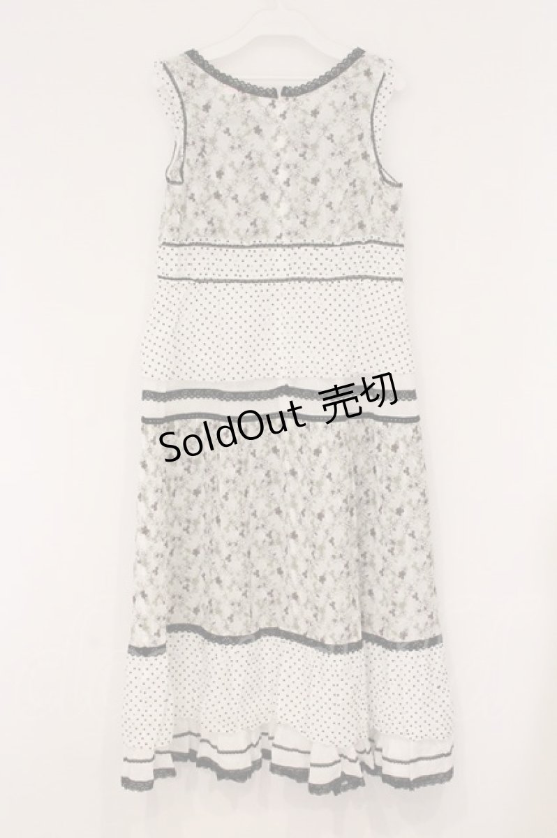 画像4: PINK HOUSE / ドットフロッキー刺繍ティアードワンピース  シロ O-26-04-16-090-LO-OP-IG-OS (4)