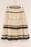 画像1: PINK HOUSE / スター刺繍ティアードスカート  アイボリーブラウン O-26-04-16-097-LO-SK-IG-OS (1)
