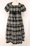 画像1: PINK HOUSE / タータンチェックパフワンピース  クロ O-26-04-16-099-LO-OP-IG-OS (1)