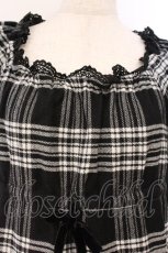 画像2: PINK HOUSE / タータンチェックパフワンピース  クロ O-26-04-16-099-LO-OP-IG-ZT524 (2)