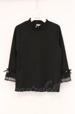 画像1: axes femme / レース重ねデザイン袖プルオーバー F クロ O-26-04-16-012-AX-TO-OW-OS (1)
