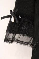 画像2: axes femme / レース重ねデザイン袖プルオーバー F クロ O-26-04-16-012-AX-TO-OW-OS (2)