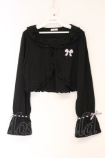 画像1: axes femme / リボン刺繍レースフリルボレロ F クロ O-26-04-16-013-AX-TO-OW-OS (1)