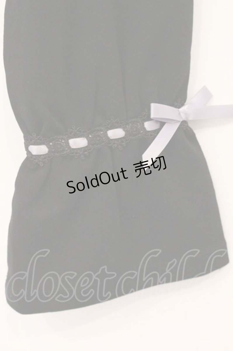 画像2: axes femme / リボン刺繍レースフリルボレロ F クロ O-26-04-16-013-AX-TO-OW-OS (2)
