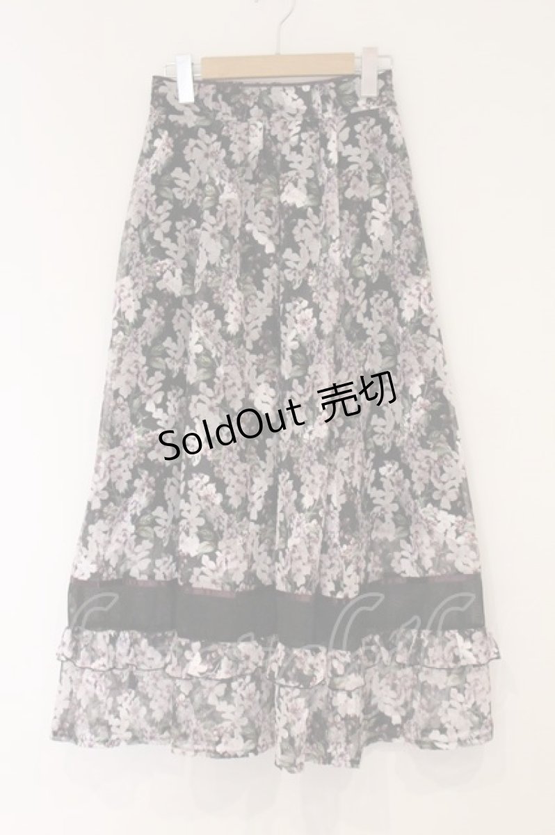 画像1: axes femme / フラワープリントスカート F クロ O-26-04-16-016-AX-SK-OW-OS (1)