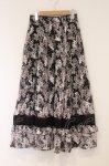 画像1: axes femme / フラワープリントスカート F クロ O-26-04-16-016-AX-SK-OW-OS (1)
