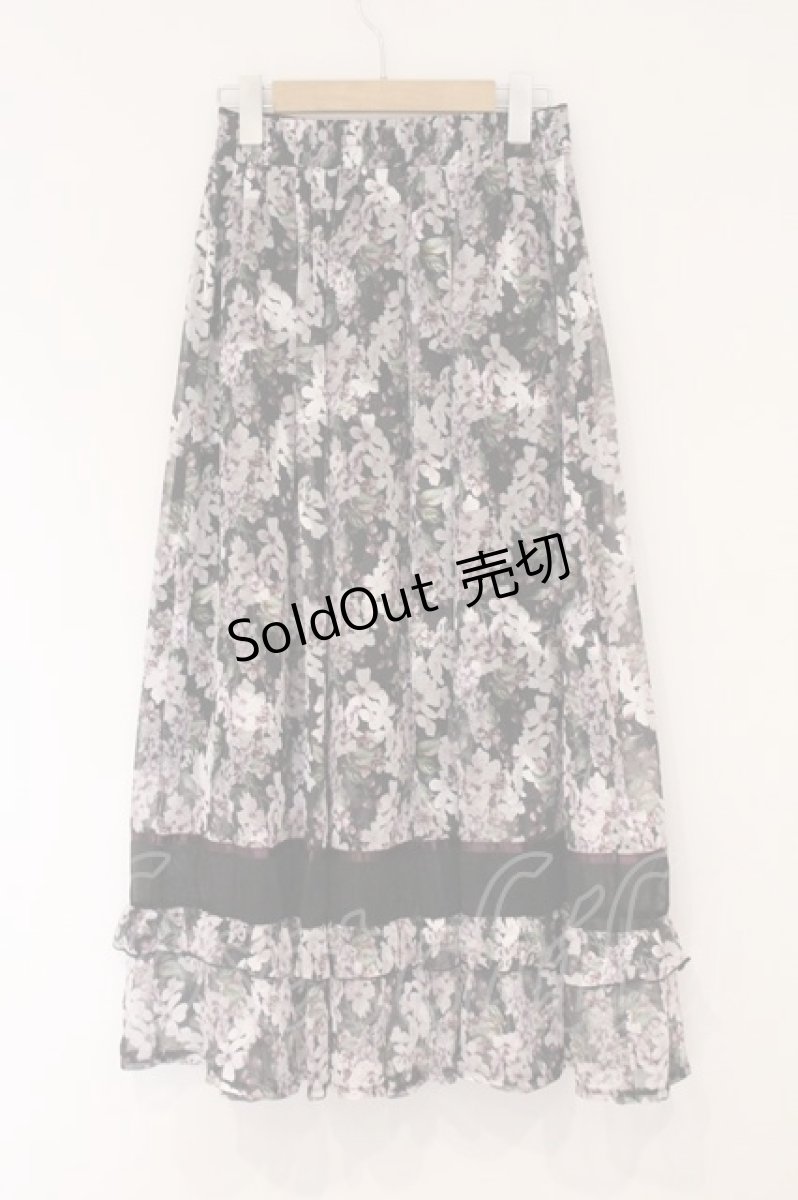 画像3: axes femme / フラワープリントスカート F クロ O-26-04-16-016-AX-SK-OW-OS (3)