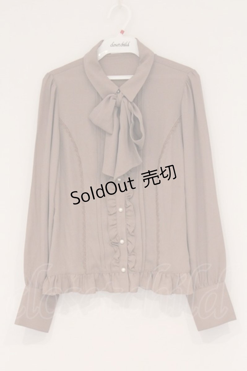 画像1: axes femme / バックレースアップブラウス F ブラウン O-26-04-16-024-AX-BL-OW-OS (1)