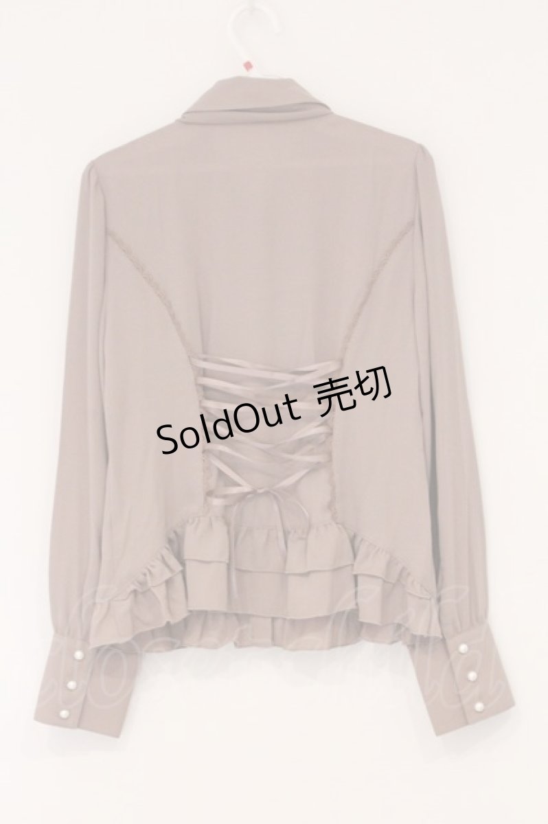 画像3: axes femme / バックレースアップブラウス F ブラウン O-26-04-16-024-AX-BL-OW-OS (3)