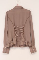 画像3: axes femme / バックレースアップブラウス F ブラウン O-26-04-16-024-AX-BL-OW-OS (3)