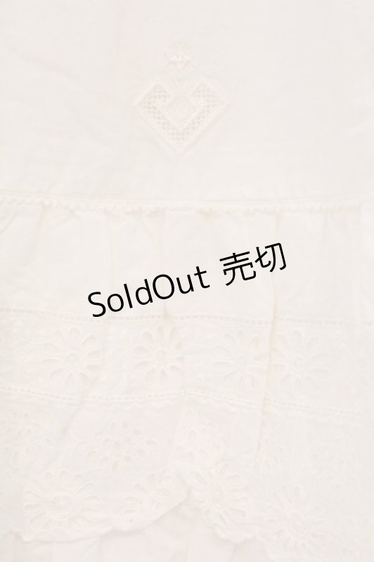 画像2: PINK HOUSE / カットワークレース配色スカート  シロ O-26-04-16-030-LO-SK-IG-OS (2)