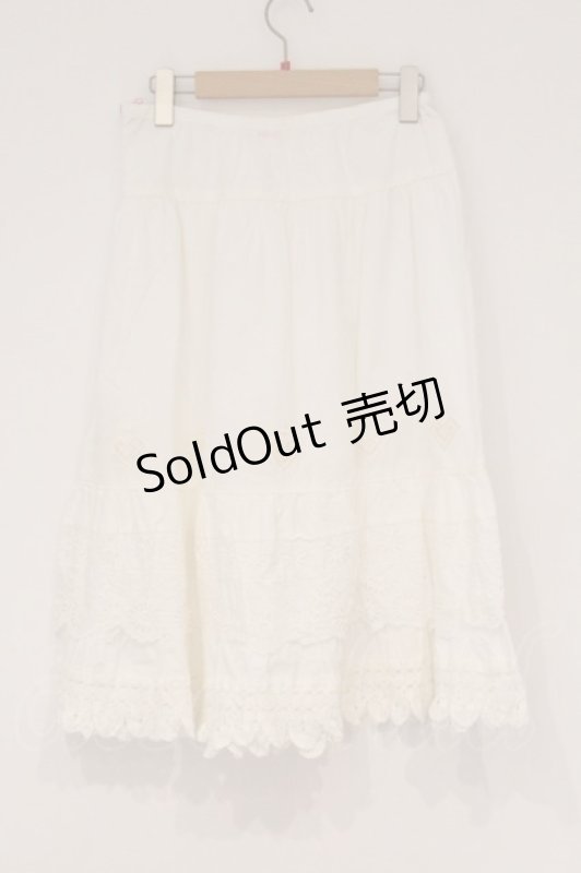 画像4: PINK HOUSE / カットワークレース配色スカート  シロ O-26-04-16-030-LO-SK-IG-OS (4)