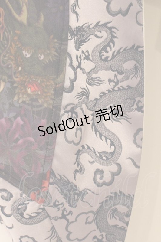 画像3: Qutie Frash / DS切り替え和柄アシメスカート  ホワイト×パープル O-26-04-18-026-QU-SK-OW-OS (3)