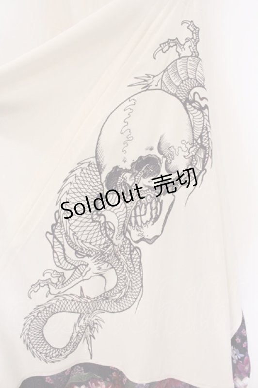 画像4: Qutie Frash / 和柄切り替えアシメスカート  ホワイト×パープル O-26-04-18-027-QU-SK-OW-OS (4)