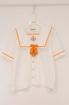 画像1: Amavel / Crown Emblemスクエアセーラーブラウス  シロ×オレンジ O-26-04-18-052-CA-BL-IG-OS (1)