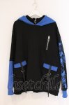画像1: ililil / あのね。コラボ切り替えハイネックプリントパーカー  ブラック×ブルー O-26-04-18-065-PU-TO-IG-OS (1)