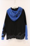 画像4: ililil / あのね。コラボ切り替えハイネックプリントパーカー  ブラック×ブルー O-26-04-18-065-PU-TO-IG-OS (4)