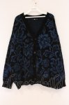 画像1: HARE / モールジャガードフラワーカーディガン  ブラック×ブルー O-26-04-18-066-GO-TO-IG-OS (1)