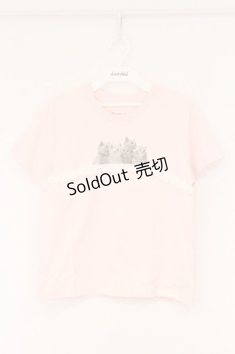 画像1: merry jenny / cat frill tee  ピンク O-26-04-18-071-LO-TS-IG-OS (1)