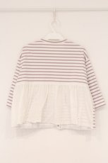 画像3: Jane Marple / Dots-lace frill border cardigan（ドットレースフリルボーダーカーディガン） M シロ×ラベンダー O-26-04-18-013-JM-TO-IG-OS (3)