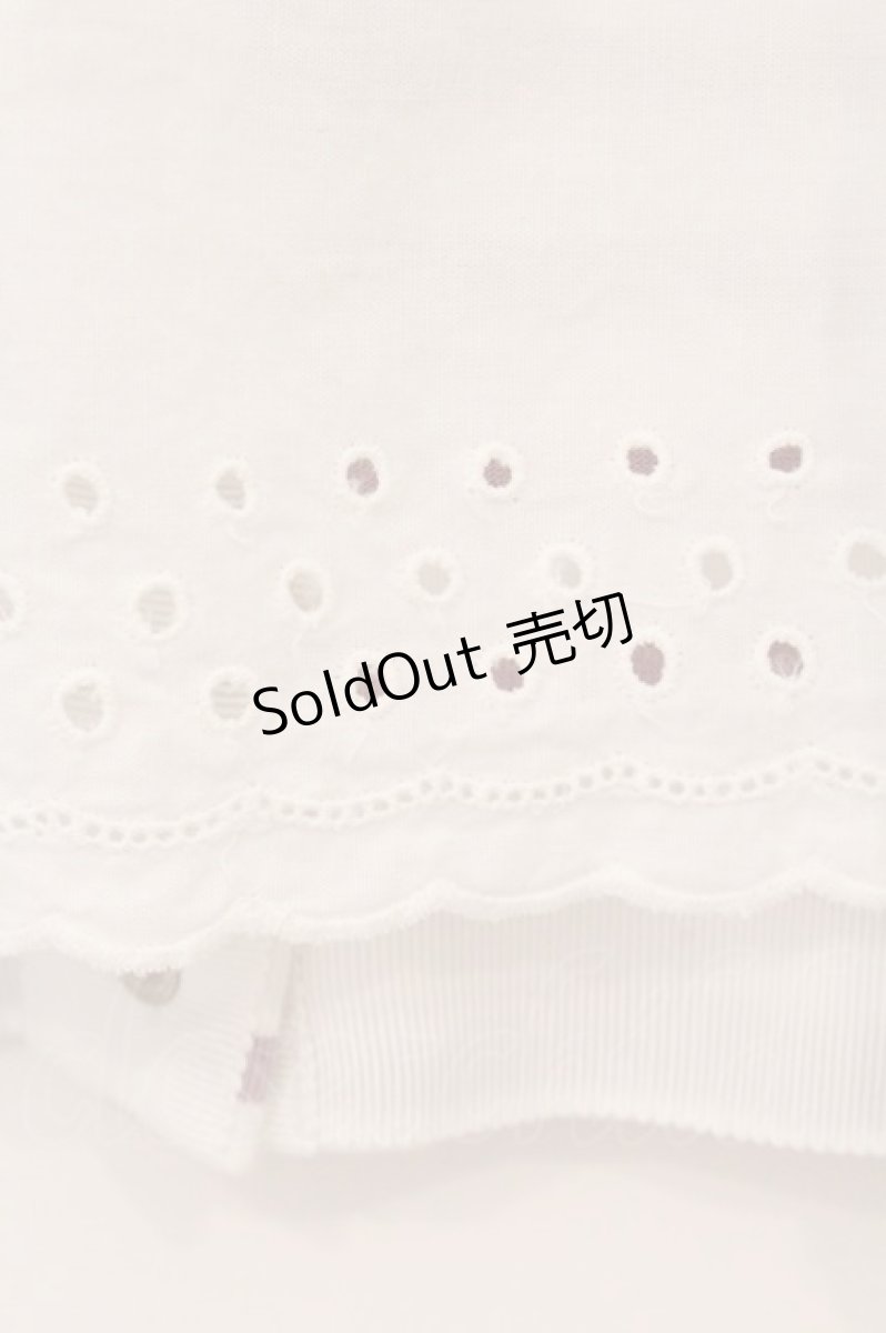 画像4: Jane Marple / Dots-lace frill border cardigan（ドットレースフリルボーダーカーディガン） M シロ×ラベンダー O-26-04-18-013-JM-TO-IG-OS (4)