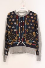 画像1: Jane Marple Dans Le Salon / The Dressmaker cardigan（ザドレスメーカーカーディガン） M グレー×ネイビー O-26-04-18-015-JM-TO-IG-ZT459 (1)