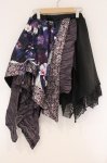 画像1: Qutie Frash / 和柄切り替えアシンメトリースカート  ブラック×パープル O-26-04-18-024-QU-SK-OW-OS (1)