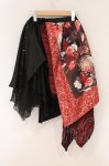 画像5: Qutie Frash / 和柄切り替えアシンメトリースカート  ブラック×レッド O-26-04-18-025-QU-SK-OW-OS (5)