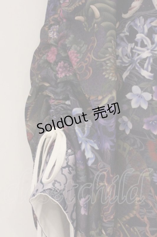 画像2: Qutie Frash / DS切り替え和柄アシメスカート  ホワイト×パープル O-26-04-18-026-QU-SK-OW-OS (2)