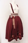 画像2: Amavel / 月夜の狐と寒椿 和風スカート  ワイン O-26-04-19-036-CA-SK-IG-OS (2)