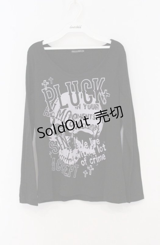 画像1: GHOST of HARLEM / スカルプリントカットソー F ブラック O-26-04-19-052-GL-TO-YM-OS (1)