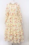 画像2: alcali / キャットローズプリントロングワンピース  イエロー O-26-04-19-059-LO-OP-OW-OS (2)