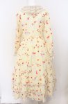画像4: alcali / キャットローズプリントロングワンピース  イエロー O-26-04-19-059-LO-OP-OW-OS (4)