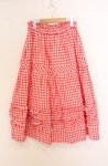 画像1: Jane Marple / Shirring gingham tiered skirt　スカート M アカ O-26-04-19-060-JM-SK-OW-OS (1)